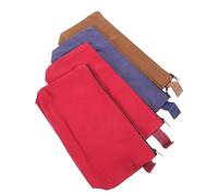 Mikinona 4pcs Large Capacity Pencil Bags Stationery Bag Pen Pouches with Smooth Zipper Cotton Canvas Material Assorted Colour Travel Cosmetic Pouches Prevent Things from Slipping