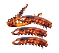 Mikinona 4pcs Large Dolphin Claw Hair Clip Banana Barrette for Women Giant Plastic Clamp Smooth Surface Fashionable Design