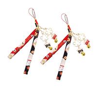 Mikinona 4pcs Lucky Feng Shui Cat Phone Charms Bell Decorative Phone Lanyard Fortune Cat Waving Arm Wealth for Camera Keychain Home Decor