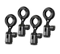 Mikinona 4pcs Mic Holder Clips with Rotation Standard Threaded Microphone Clip with Conversion Nut for Podcast Online Course Voice Chat and Travel
