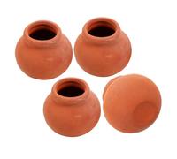 Mikinona 4PCS Miniature Ceramic Planter Pots for Dollhouse Decoration DIY Succulent Flower Pots Collectible Tiny Clay Plant Containers for Fairy Garden and Indoor Display
