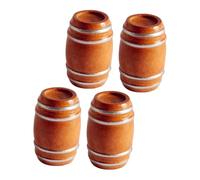 Mikinona 4pcs Miniature Wood Beer Barrels Dollhouse Accessories Vintage Style Tiny House Barrel Decoration for Mini Bar Pub Collectors
