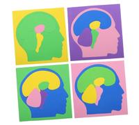 Mikinona 4pcs Montessori Human Brain Anatomy Model Puzzle for Educational Stem Interlock for Cognitive Development Dexterity Problem-solving Skills Classroom and Home Learning Aid