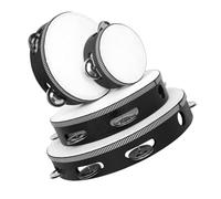 Mikinona 4pcs Natural Wood Hand Tambourine Drum Boys and Girls Musical Instruments for Church and Performing