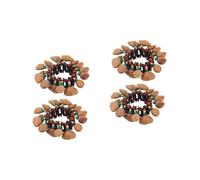 Mikinona 4pcs Nut Shell Bracelet Dance Wrist Bell African Handbell Wrist Hand Bell Tribal Style Bangle for Party