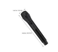 Mikinona 4pcs Pretend Microphone Lightweight Black Play Mic Props for Speech Practice Karaoke Costume Birthday Party Fun