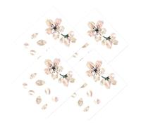 Mikinona 4pcs Sakura PVC Guitar Pick Guard Stickers Self-adhesive Protective Film for Acoustic Guitar Ukulele Bass Fretboard Decoration Beautiful Musical Instrument Adornments