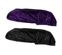 Mikinona 4pcs Satin Cylinder Shower Cap Buckle Deep Comfortable Hair Care Bonnets for Women for Sleeping and Face Washing