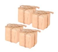 Mikinona 4pcs Scale Miniature Dollhouse Boxes Kraft Paper Packaging Mini Birthday Decor Accessories for Dollhouse Scenes Festival Ornaments Space DIY Models