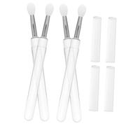 Mikinona 4pcs Silicone Lip Brush Set Makeup Lip Brush Balm Applicator Eye Shadow Sponge Applicators Dustproof Retractable Design
