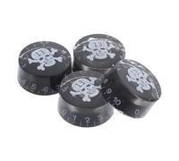 Mikinona 4pcs Skull Knob Control for Electric Guitar Volume and Tone Knobs Easy to Install Replacement for Broken Guitar Parts