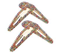 Mikinona 4pcs Sparkling Rhinestone Duckbill Hair Clips for Women 8cm Decorative Snap Hair Barrettes Water Drop Crystal Hairpins for Elegant Hairstyles