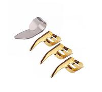 Mikinona 4pcs Stainless Steel Thumb Picks Finger Picks Lightweight Portable Carry Golden Silver Guitar Accessories for Bass Guitar Playing