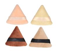 Mikinona 4pcs Triangle Makeup Face Body Powder Puff for Foundation Concealer Blusher Elf Powder