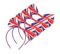 Mikinona 4Pcs Uk Flag Headbands for Women and Bowknot Hair Accessories for Sports Competitions Carnival and Cosplay Events Stylish England Headbands for Unique
