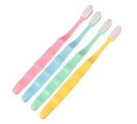 Mikinona 4pcs Ultra Soft Micro-Nano Manual Toothbrushes for Oral Care Fine High-Density Bristles Suitable for Sensitive Teeth and Tongue Cleaning Yellow Green Pink Blue