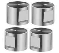 Mikinona 4pcs Universal Stove Knobs Replacement for Gas Stove Cooker Control Knobs Made of Sturdy Zinc Alloy Silver Finish, Simple to Operate and Easy to Use for Home and Kitchen