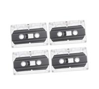 Mikinona 4Pcs Vintage Blank Audio Cassette Tapes with Transparent Hard Case Decorative Wall Hanging DIY Craft Supply for Home and Party Decoration