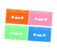 Mikinona 4pcs Vintage Blank Cassette Tapes Retro Plastic Shells for DIY Audio Recording Party Favors Multi Color for Wall Art Messages and Home Decoration