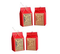 Mikinona 4pcs Vintage Candy Paper Bags for Wedding and Party Use, Red and Blue Paper Pouches for Wrapping Candy, Create A Romantic Atmosphere with Beautiful Colour and Retro Style