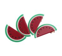 Mikinona 4pcs Watermelon Hair Clips Cute Cartoon Fruit Acetate Spring Side Bangs Clips for Women Hair Accessories Styling