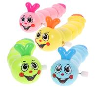 Mikinona 4pcs Wind-up Caterpillar for Bright Colorful Clockwork Playthings with Wagging Tails Safe and Stable Design Enhancing Coordination and Interaction Fun Novelty Random Color