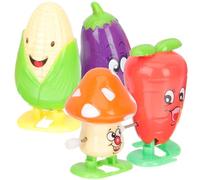 Mikinona 4pcs Wind-up Vegetable Clockwork for Educational and Fun Party Playthings Includes Mushroom Carrot Eggplant Corn for Boys