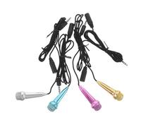 Mikinona 4pcs Wired Mini Microphone for Phone Karaoke and Streaming Stable Connection Tiny Vocal Mic for Singing Recording Interviewing Portable Wired Mic for Gaming and Live Broadcasts