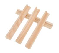 Mikinona 4pcs Wooden Domino Trays Multi-use Domino Cards Bases and Alphabet Display Racks DIY Wooden Letter Craft Holders Desktop Organizers