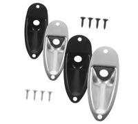 Mikinona 4sets Metal Ship Shaped Electric Guitar Jack Plates Replacement Guitar Jack Socket Plates for Electric Parts Accessories Tools