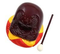 Mikinona 5-inch Buddhist Wooden Fish Meditation Block Set Beater for Chanting and Percussion, Home Carving Decor Musical Instrument for Monk Use and Meditation Rooms