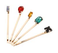 Mikinona 5 Pcs Fashion Drill Hair Clips Retro Golden Short Barrettes for Women and Elegant Accessories Hair Style Mixed Styles for Various Occasions