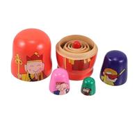 Mikinona 5 Pcs Wooden Russian Nesting Dolls Wukong To West Cultural Learning for Safe Wooden Matryoshka Doll Gift for Birthday Party Favor Enhances Dexterity and Creativity