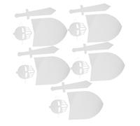 Mikinona 5 Sets Medieval Knight Craft Kit Lightweight Cardboard Shield Sword Mask DIY Painting Classroom Party Activity for Boys Role Play