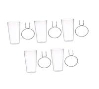 Mikinona 5 Sets Pegboard Cup Holder with Hooks Transparent Cup Organizer for Tools Easy to Disassemble and Combine for Craft Room Garage and Home Storage
