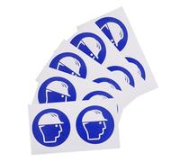 Mikinona 5 Sheets Hard Hat Safety Warning Decals Weatherproof Construction Stickers for Machinery and Industrial Sites Self-Adhesive Helmet Caution Labels for Workplace Safety Compliance