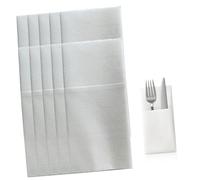 Mikinona 50pcs and Fork Wrapping Paper Plate Supply Leave Burlap Beverage Washable Tan Napkins Silverware Decor Housewarming Napkin Dispenser Restaurant Air Themed Unbleached White