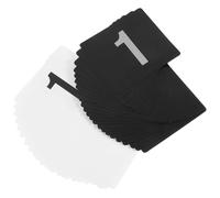 Mikinona 50pcs Black and White Plastic Table Number Labels for Weddings Parties and Restaurant Seating PVC Place Cards for Table and Seat Marking