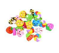 Mikinona 50Pcs Bulk Mini Cartoon Erasers Vibrant Fruit Animal Shapes Safe Non-Toxic Rubber Fun School Supplies Classroom Rewards Party Favors for Boys