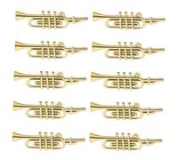 Mikinona 50pcs Mini Musical Instrument Model Mini Violin Model Miniature Instruments Musical Ornaments Guitar Bass Tiny Golden Plastic