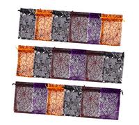 Mikinona 50pcs Spider Web Gauze Bag Candy Fabric Small Transparent Halloween Goody Bags Trick-or-treat Drawstring Organza