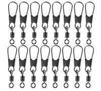 Mikinona 50pcs Stainless Steel Snap Swivels Fishing Accessories Heavy-duty Barrel Connectors for Leader Line Saltwater and Freshwater Use Anti-corrosion Multi-purpose Tackle Clips