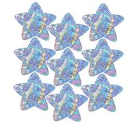 Mikinona 50pcs Star Bandages Glitter Self Wrap Strips Lovely Wounds Pads Sport Portable Self- Band Aftercare Color Patches Cartoon Shape Bandage with Stars Seal Patch PVC Blue