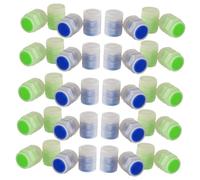 Mikinona 50pcs Tire Caps Fluorescent Glowing in Dark Pp Resin Stylish Assorted Color Light Weight Easy to Replace for Truck and Bike Valve Protection