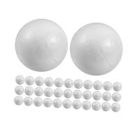 Mikinona 50pcs White Foam Balls Polystyrene Craft Spheres for DIY Art Projects School Activities Wedding Decor Christmas and Easter Party Decorations