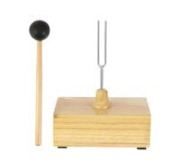 Mikinona 512hz Teaching Tuning Fork Set with Wooden Resonator Box and Rubber Mallet for Physics Sound Experiments, Mounted on Base for Classroom and Laboratory Use
