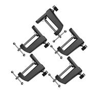 Mikinona 5pcs Adjustable Table Mount Mic Stand with Black Aluminum Base, Metal Desk Clamp Holder Compatible for Studio, Podcasting, Live Streaming, and Broadcasting Microphone Arm