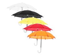 Mikinona 5pcs Colorful Mini Umbrella Small Dollhouse Decoration Photo Props Lightweight Polyester Craft Accessories for Home and Photography