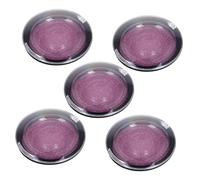 Mikinona 5PCS Compact Lash Container Round Clear Eyelash Packaging Box with Black Base Portable Faux Lash Holder for Travel Daily Makeup and Parties Neat and Organized Eyelash Case