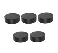 Mikinona 5pcs Durable Black PU Hockey Puck High Wear Resistant for Ice Hockey Practice and Training Lightweight Portable Design Suitable for Adults Indoor and Outdoor Use
